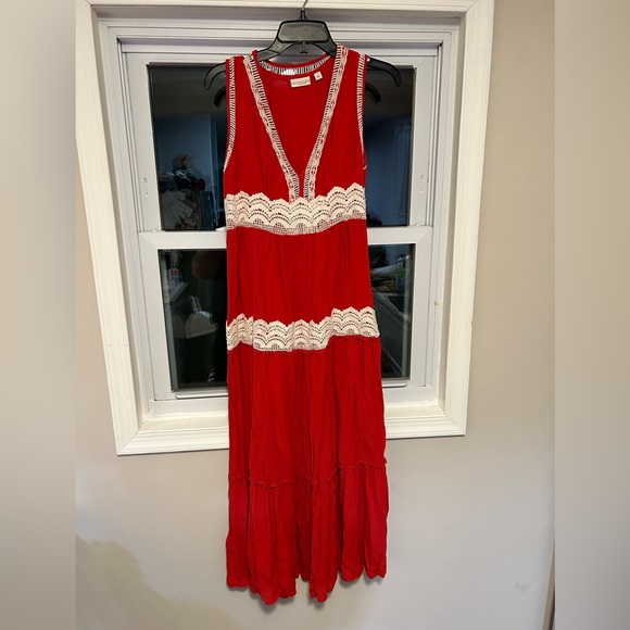 Eva Mendes NY & Company  Bohemian Embroidered Maxi Dress Size Small - Picture 1 of 4
